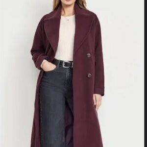 Old Navy Women's Deep Burgundy Long Blazer - boxwood